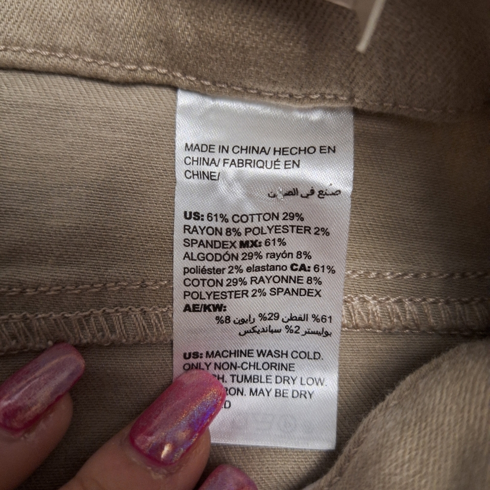 Chicos Slimming Straight Leg Tan Womens Jeans 14T - Picture 3 of 6